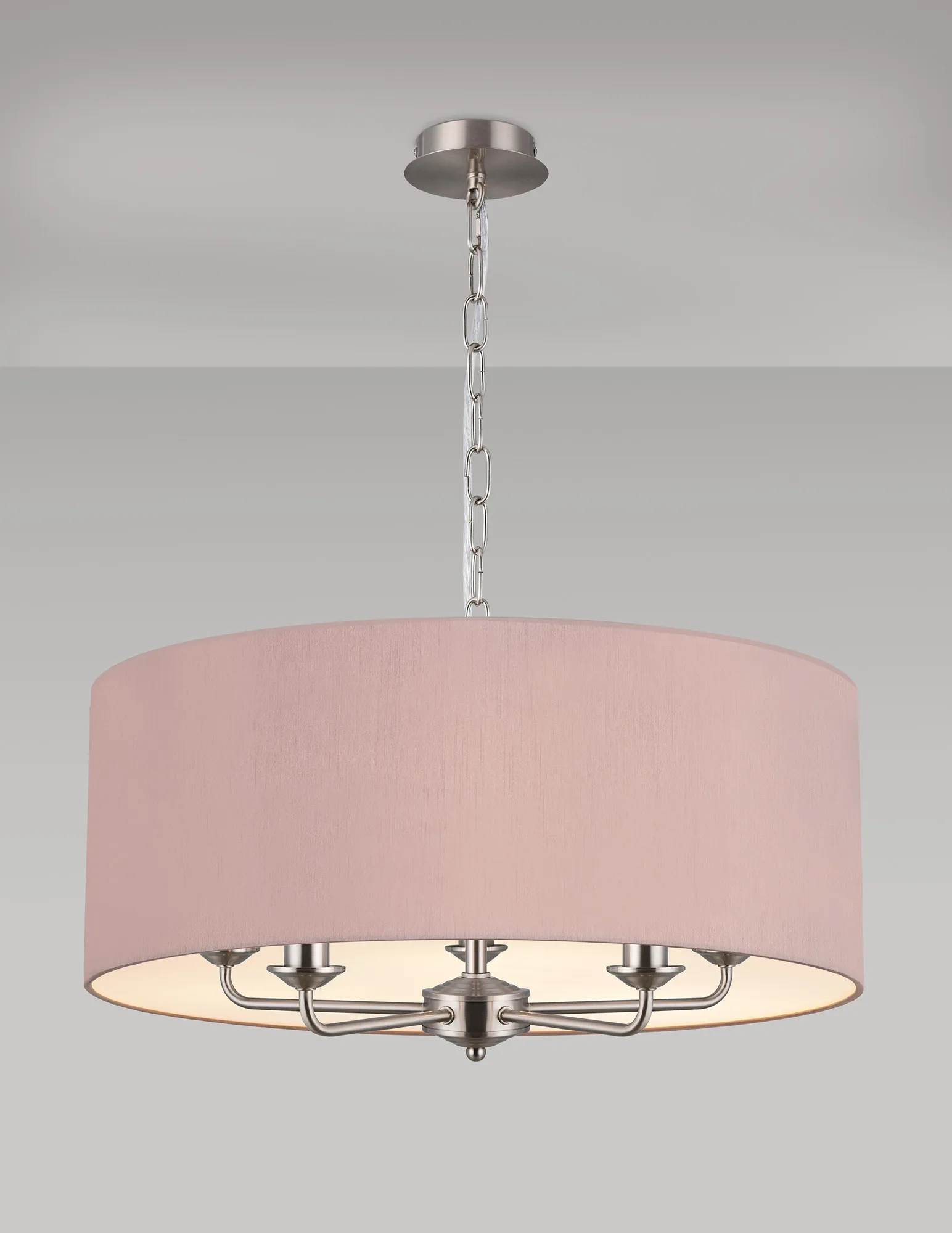 Banyan 60cm 5 Light Pendant Satin Nickel; Taupe/Halo Gold DK0674  Deco Banyan SN TA